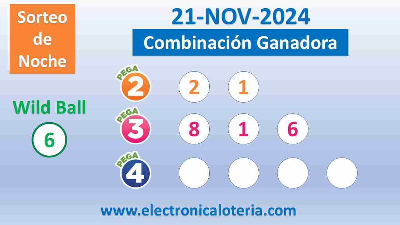 Pega 3 noche del Jueves 21 de Noviembre de 2024