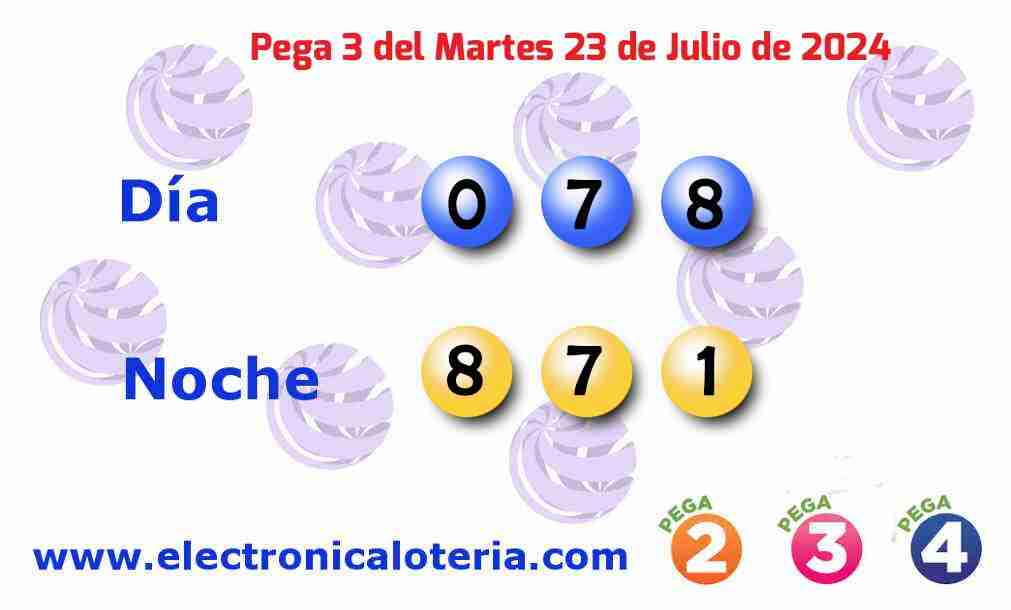 Pega 3 del Martes 23 de Julio de 2024