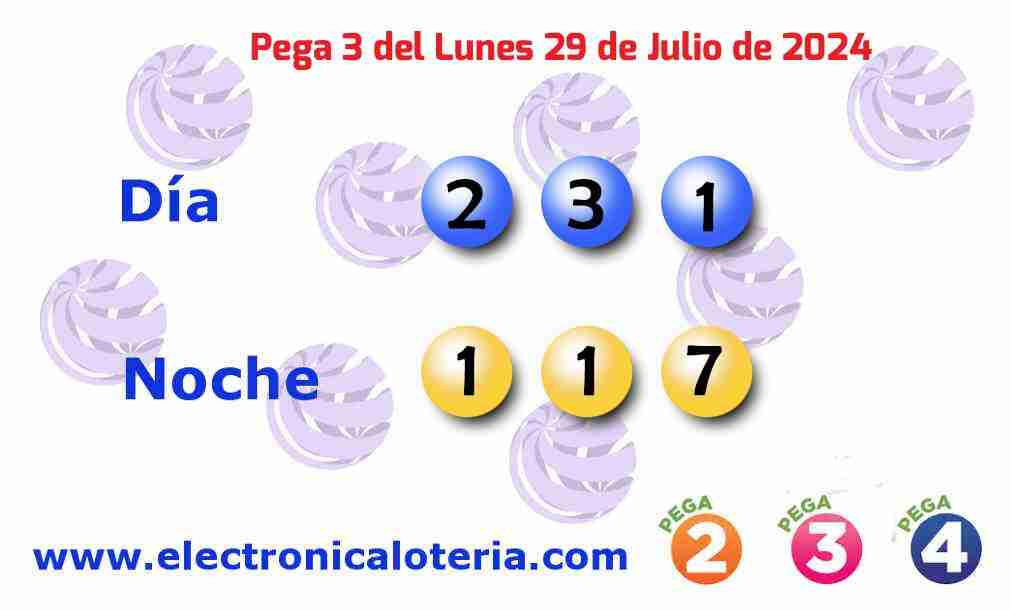 Pega 3 del Lunes 29 de Julio de 2024