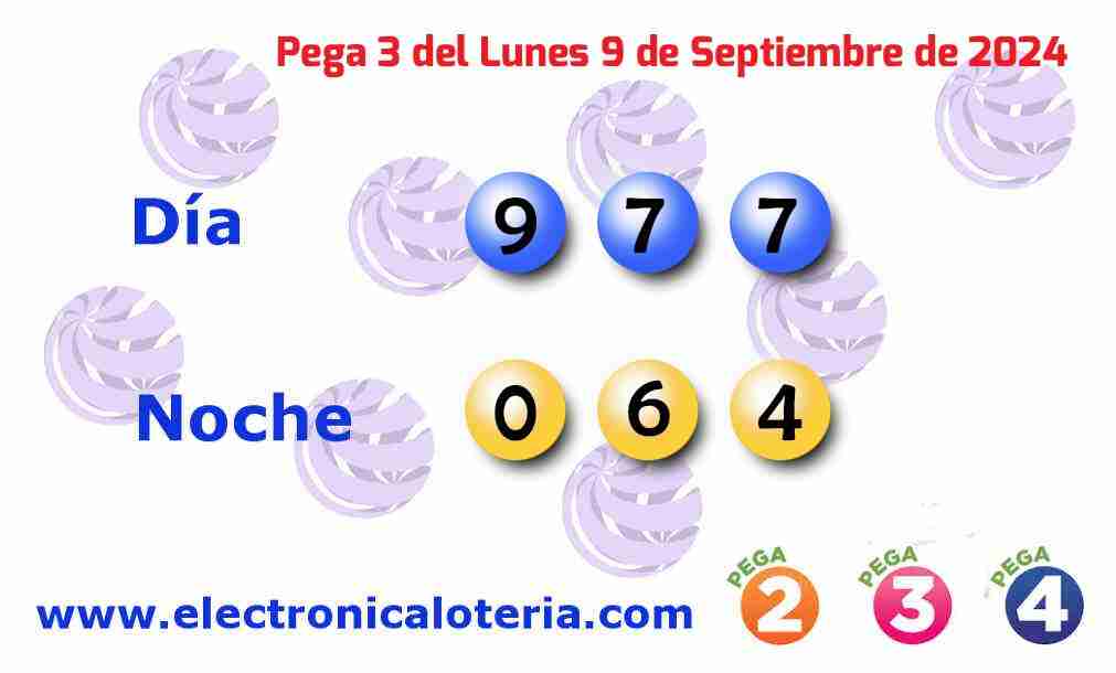 Pega 3 del Lunes 9 de Septiembre de 2024