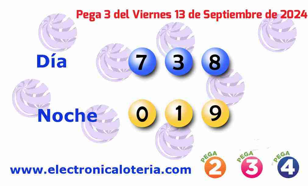 Pega 3 del Viernes 13 de Septiembre de 2024