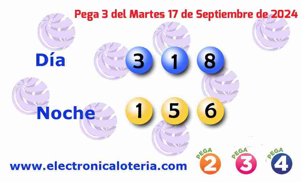 Pega 3 del Martes 17 de Septiembre de 2024