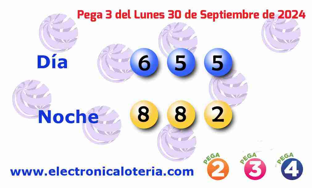 Pega 3 del Lunes 30 de Septiembre de 2024