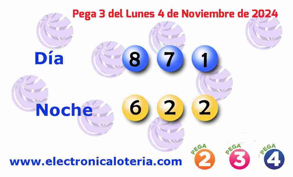 Pega 3 del Lunes 4 de Noviembre de 2024