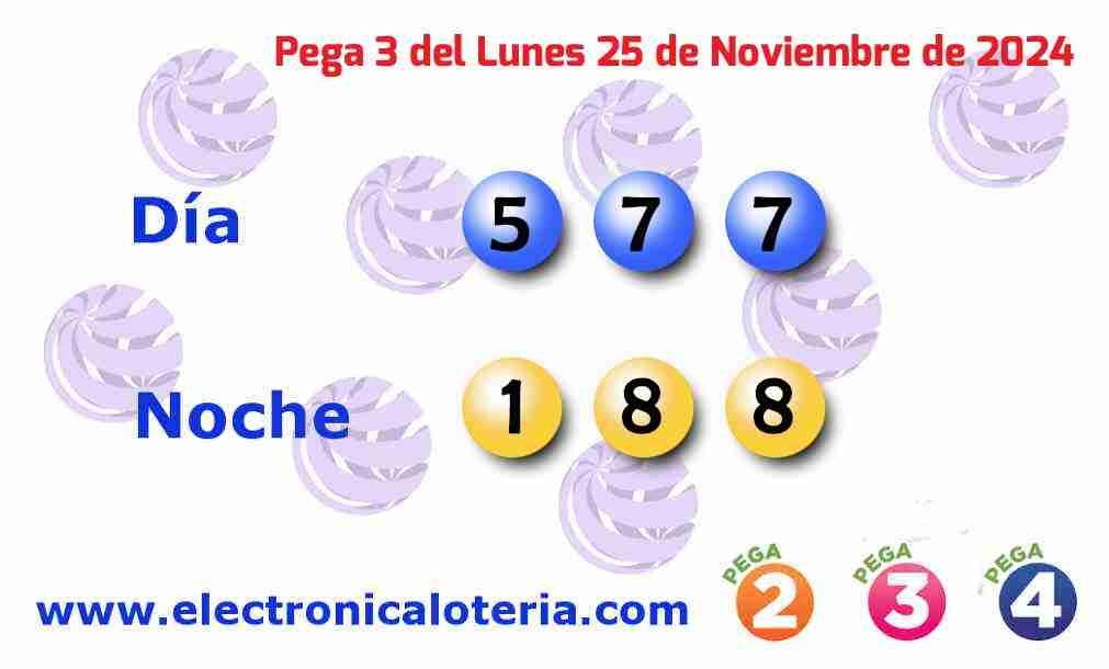 Pega 3 del Lunes 25 de Noviembre de 2024