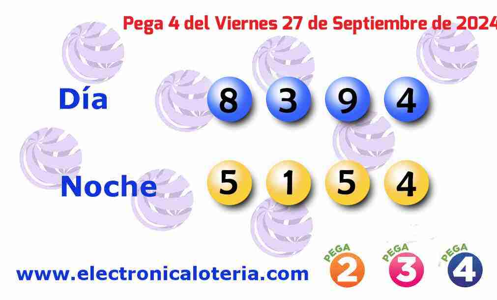 Pega 4 del Viernes 27 de Septiembre de 2024