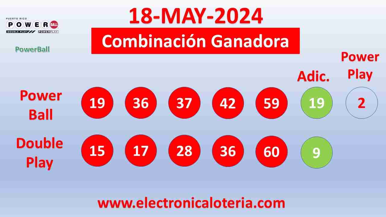 Powerball del Sábado 18 de Mayo de 2024