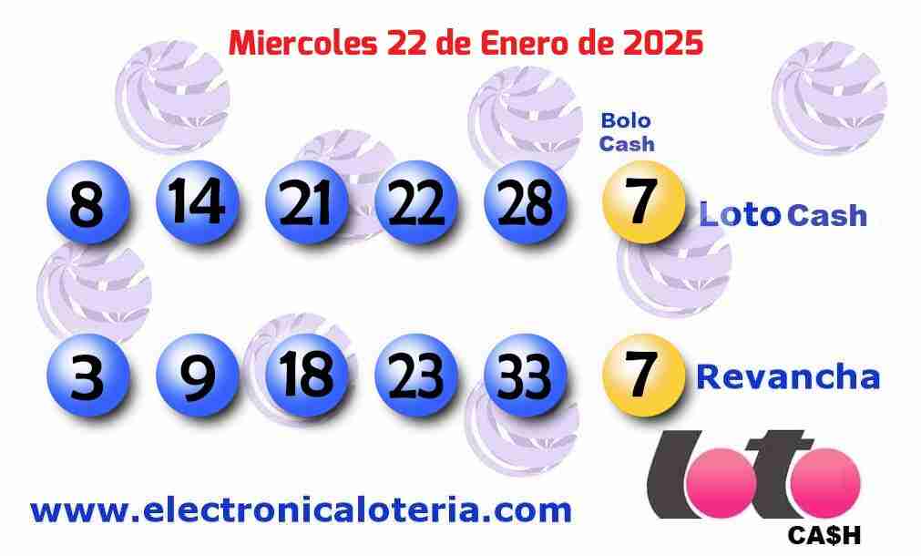 Loto Cash y Revancha del Miércoles 22 de Enero de 2025