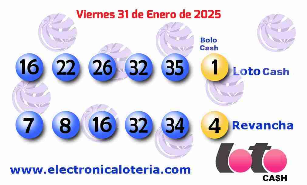 Loto Cash y Revancha del Viernes 31 de Enero de 2025