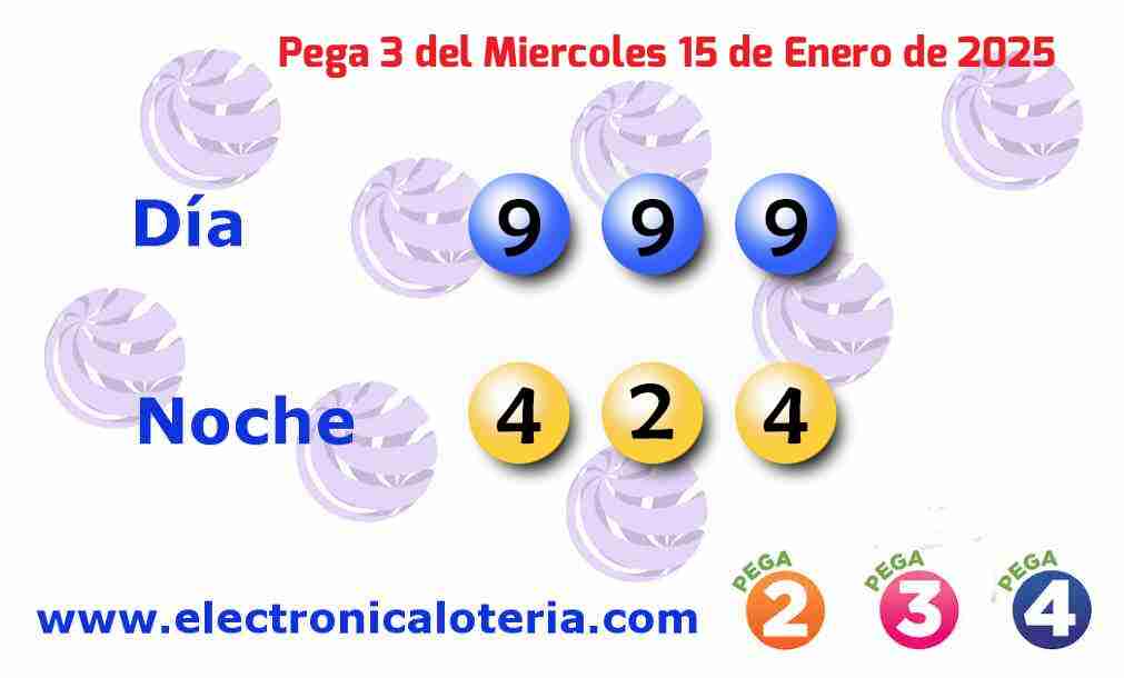 Pega 3 del Miércoles 15 de Enero de 2025